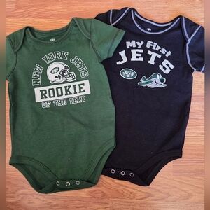 NFL NY Jets Baby Bodysuit 2pc 18 Months New 100% Cotton Football Athletic